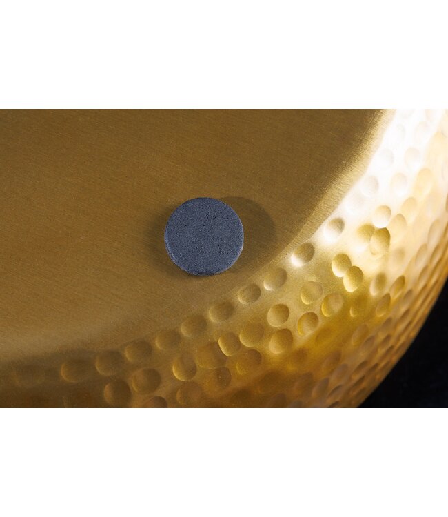 Invicta Interior Handgemaakte schaal ORIENT 40cm goud metaal rond met deksel sieradenblik - 44473