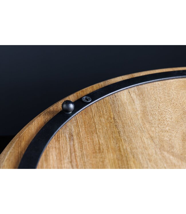 Invicta Interior Handgemaakte Kom PUUR NATUUR 40cm Natuurlijk Mango Hout Rond met Deksel Sieradenblik - 44472