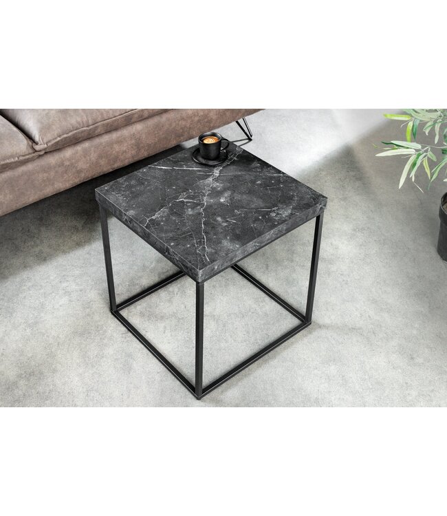 Invicta Interior Moderne bijzettafel ARCHITECTURE 45cm grafiet metalen frame - 44758