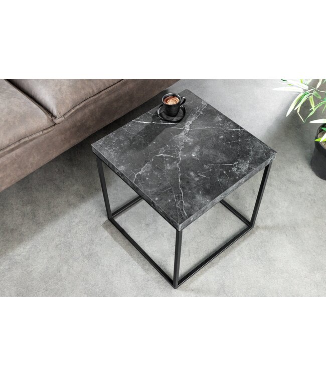 Invicta Interior Moderne bijzettafel ARCHITECTURE 45cm grafiet metalen frame - 44758