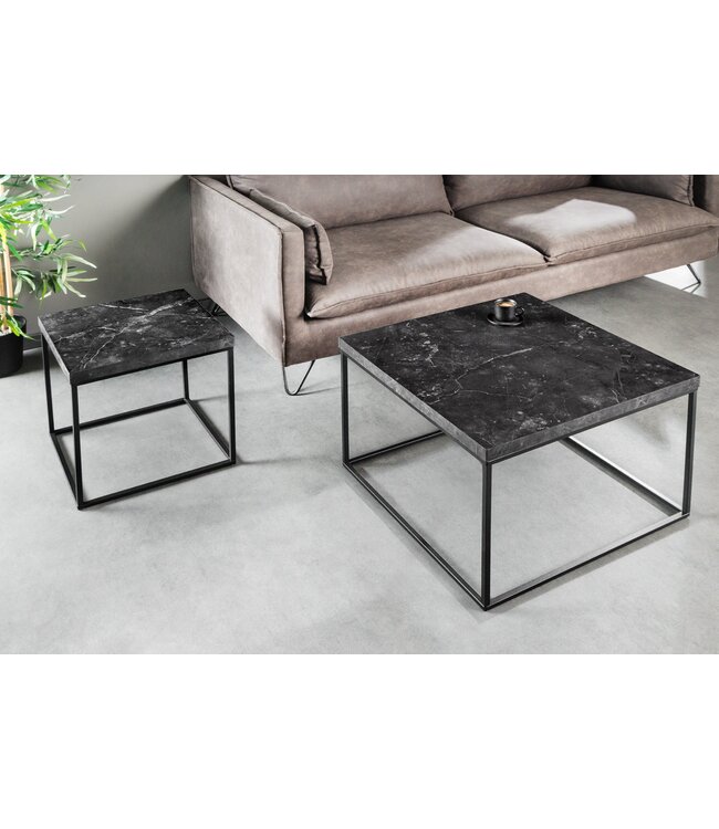 Invicta Interior Moderne bijzettafel ARCHITECTURE 45cm grafiet metalen frame - 44758