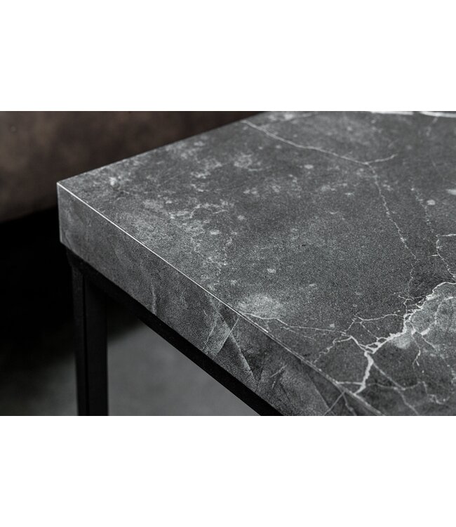 Invicta Interior Moderne bijzettafel ARCHITECTURE 45cm grafiet metalen frame - 44758