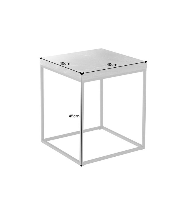 Invicta Interior Moderne bijzettafel ARCHITECTURE 45cm grafiet metalen frame - 44758