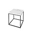 Invicta Interior Moderne bijzettafel ARCHITECTURE 45cm Wit Marmeren Design Metalen Frame - 44761