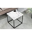 Invicta Interior Moderne bijzettafel ARCHITECTURE 45cm Wit Marmeren Design Metalen Frame - 44761
