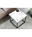 Invicta Interior Moderne bijzettafel ARCHITECTURE 45cm Wit Marmeren Design Metalen Frame - 44761