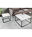 Invicta Interior Moderne bijzettafel ARCHITECTURE 45cm Wit Marmeren Design Metalen Frame - 44761
