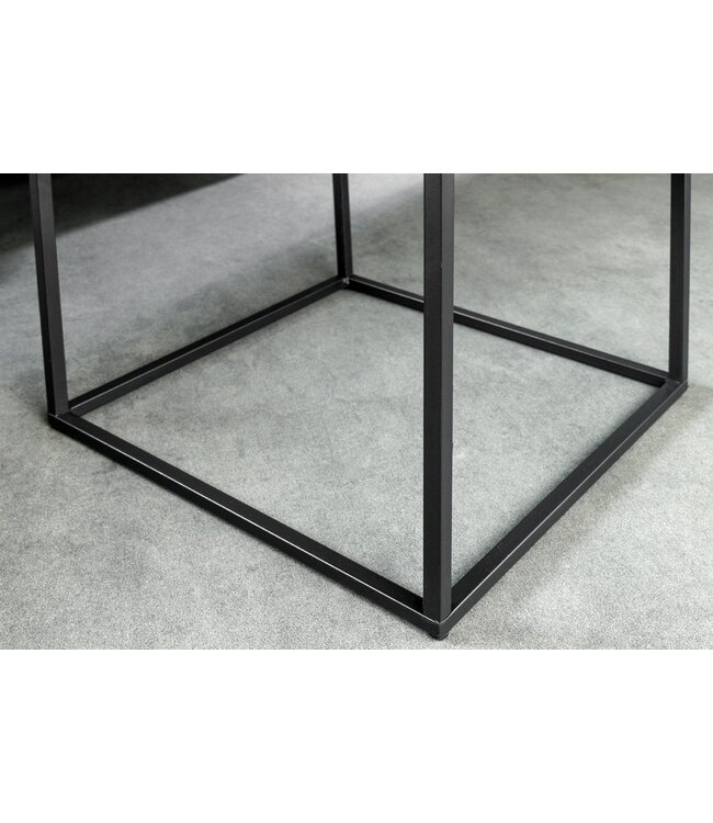 Invicta Interior Moderne bijzettafel ARCHITECTURE 45cm Wit Marmeren Design Metalen Frame - 44761