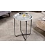 Invicta Interior Oosterse bijzettafel CASABLANCA 50cm zilver zwart dienblad uitneembaar opvouwbaar - 44352