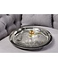 Invicta Interior Oosterse bijzettafel CASABLANCA 50cm zilver zwart dienblad uitneembaar opvouwbaar - 44352