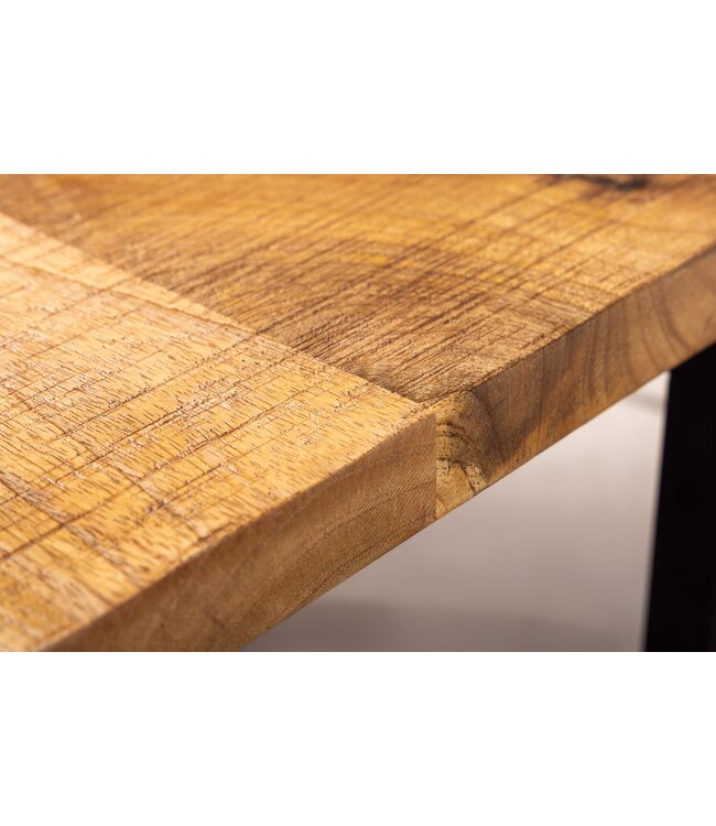 Invicta Interior Massief houten bijzettafel GASTON 65cm naturel mangohout metaal zwart handgemaakt - 44740