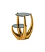Invicta Interior Side table LEVELS 50cm frame goud tempered glass top zwart - 44858