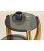 Invicta Interior Side table LEVELS 50cm frame goud tempered glass top zwart - 44858