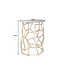 Invicta Interior Handgemaakte bijzettafel LIQUID GEOMETRY 50cm goud rond metaal zwart glas - 44857