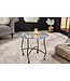 Invicta Interior Ronde salontafel MARRAKECH 60cm zilveren theetafel uitneembaar dienblad opvouwbaar - 44346
