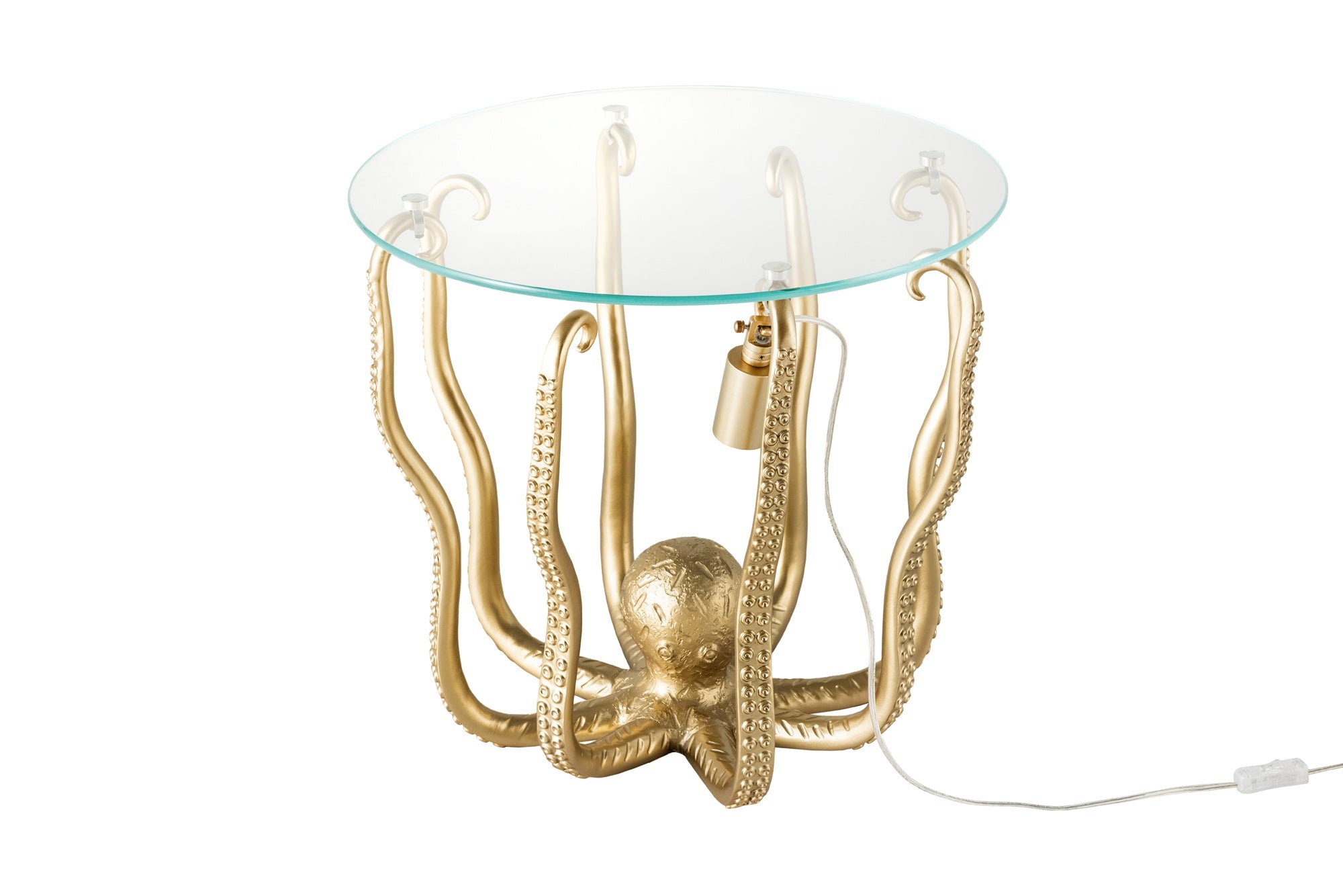 Side table OCTOPUS 50cm with lamp goud - 44567