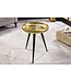 Invicta Interior Handgemaakte bijzettafel ORIENT 50cm messing goud rond metaal gehamerd design - 44350