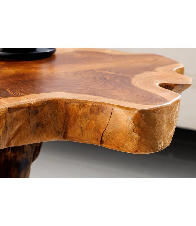 Invicta Interior Massief houten bijzettafel ROOT 40cm naturel teakhout gemaakt van wortelhout in paaldesign - 44713