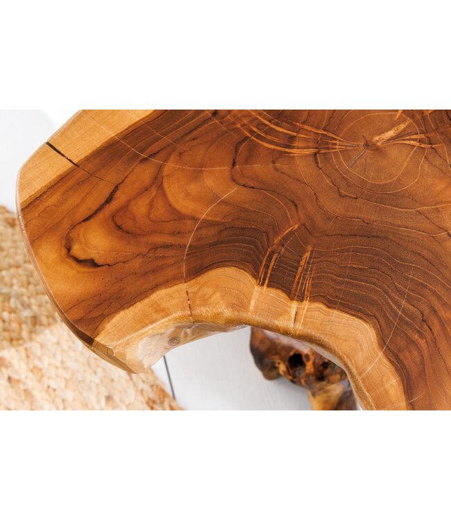 Invicta Interior Massief houten bijzettafel ROOT 40cm naturel teakhout gemaakt van wortelhout in paaldesign - 44713