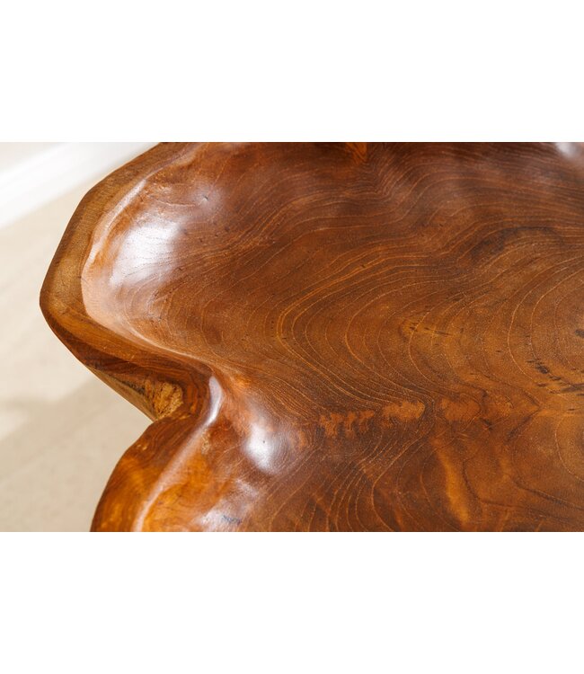 Invicta Interior Unieke bijzettafel WILD 65cm natuurlijke teakhouten haarspeldpoten salontafel - 44708