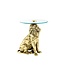 Invicta Interior Ronde bijzettafel WILDLIFE LION 60cm Goud Antiek Metaal Glas Leeuw Sculptuur - 44827