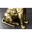 Invicta Interior Ronde bijzettafel WILDLIFE LION 60cm Goud Antiek Metaal Glas Leeuw Sculptuur - 44827