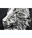 Invicta Interior Ronde bijzettafel WILDLIFE LION 60cm Zilver Antiek Metaal Glas Leeuw Sculptuur - 44826