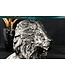 Invicta Interior Ronde bijzettafel WILDLIFE LION 60cm Zilver Antiek Metaal Glas Leeuw Sculptuur - 44826