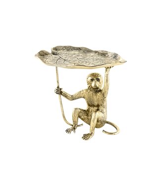 Invicta Interior Side table WILDLIFE MONKEY 55cm antique goud - 44835