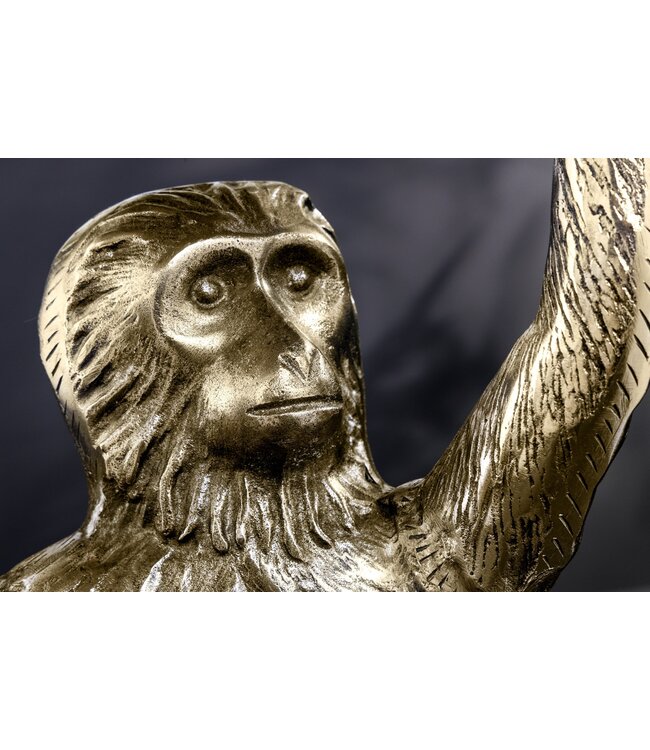 Invicta Interior Design Bijzettafel WILDLIFE MONKEY 60cm goud antiek metaal handgemaakt - 44835