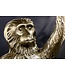 Invicta Interior Design Bijzettafel WILDLIFE MONKEY 60cm goud antiek metaal handgemaakt - 44835