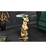 Invicta Interior Ronde bijzettafel WILDLIFE PANTHER 60cm goud antiek metalen glassculptuur handgemaakt - 44825