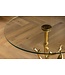 Invicta Interior Ronde bijzettafel WILDLIFE PEACOCK 60cm goud Metalen Peacock sculptuur met glazen blad - 44829