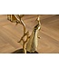 Invicta Interior Ronde bijzettafel WILDLIFE PEACOCK 60cm goud Metalen Peacock sculptuur met glazen blad - 44829