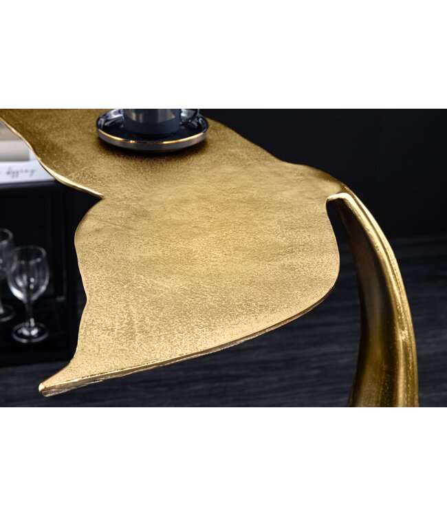 Invicta Interior Design salontafel WILDLIFE walvisvin 70cm goud metaal handgemaakt - 43472
