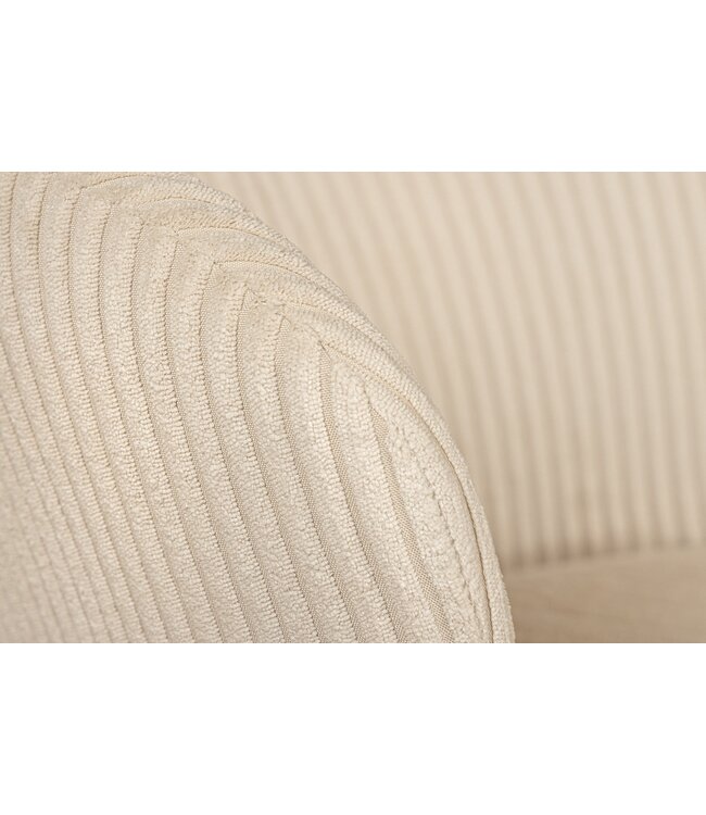 Invicta Interior Design stoel LYON beige corduroy zwarte metalen poten - 44961