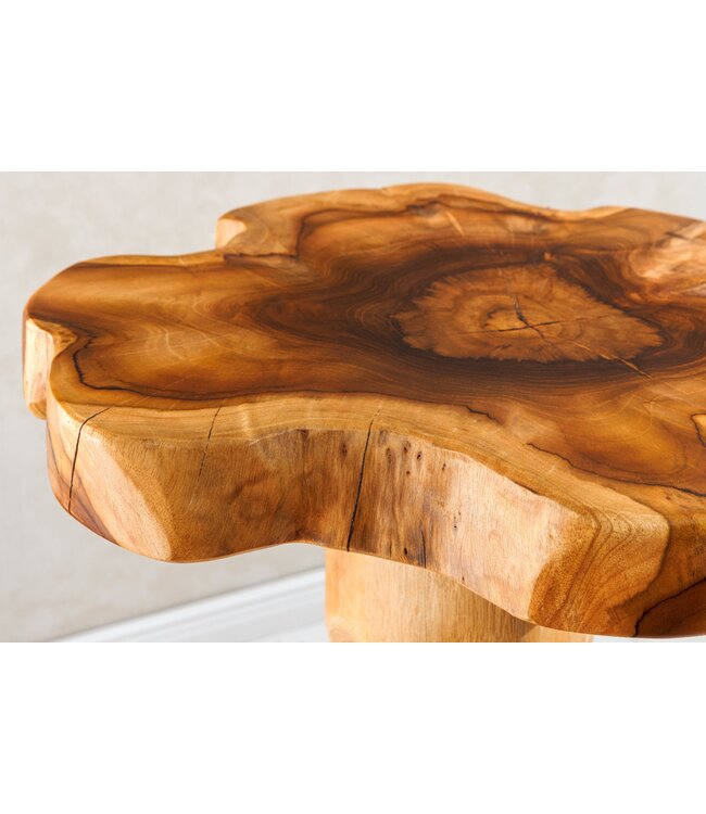 Invicta Interior Massief houten bijzettafel ROOT 70cm naturel teakhout gemaakt van wortelhout in paaldesign - 44714