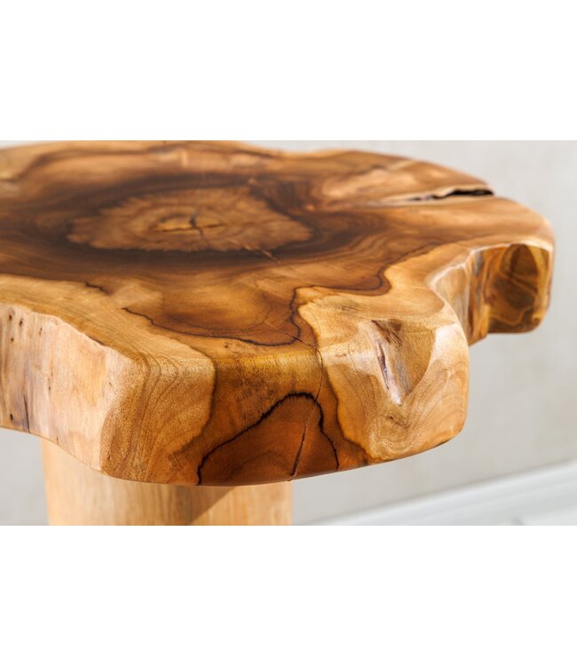 Invicta Interior Massief houten bijzettafel ROOT 70cm naturel teakhout gemaakt van wortelhout in paaldesign - 44714