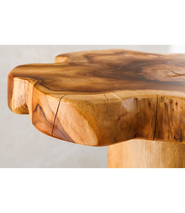 Invicta Interior Massief houten bijzettafel ROOT 70cm naturel teakhout gemaakt van wortelhout in paaldesign - 44714