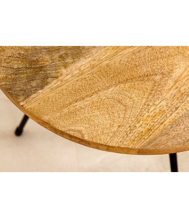 Invicta Interior Handgemaakte bijzettafel SIMPLY CLEVER 60cm naturel mangohout met handvat - 44349