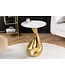 Invicta Interior Ronde bijzettafel TEAR 60cm goud wit met marmeren tafelblad handgemaakt - 44834