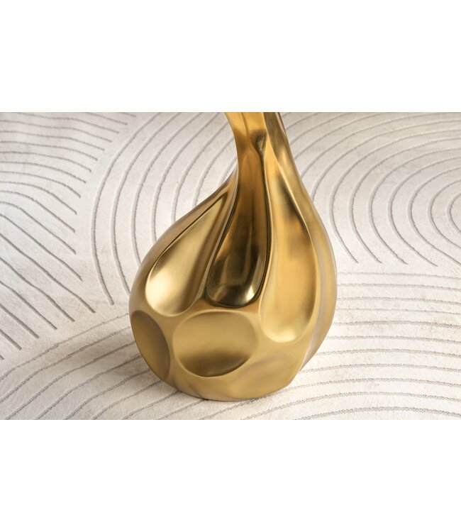 Invicta Interior Ronde bijzettafel TEAR 60cm goud wit met marmeren tafelblad handgemaakt - 44834