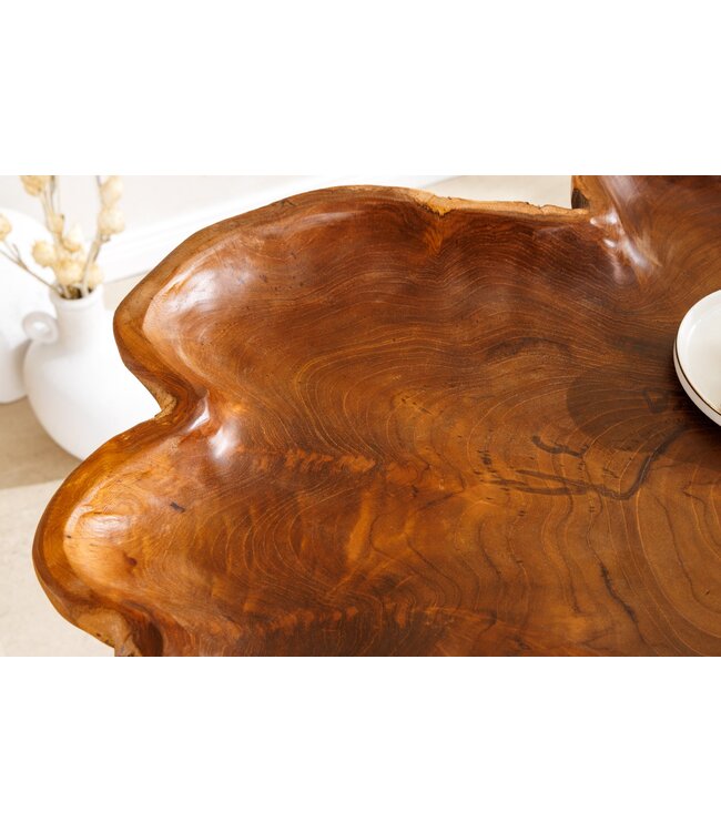 Invicta Interior Unieke bijzettafel WILD 65cm natuurlijke teakhouten haarspeldpoten salontafel - 44708
