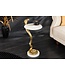 Invicta Interior Ronde bijzettafel WILDLIFE COBRA 65cm goud wit marmer slang sculptuur handgemaakt - 44830