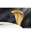Invicta Interior Ronde bijzettafel WILDLIFE COBRA 65cm goud wit marmer slang sculptuur handgemaakt - 44830