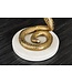 Invicta Interior Ronde bijzettafel WILDLIFE COBRA 65cm goud wit marmer slang sculptuur handgemaakt - 44830