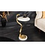 Invicta Interior Ronde bijzettafel WILDLIFE COBRA 65cm goud wit marmer slang sculptuur handgemaakt - 44830