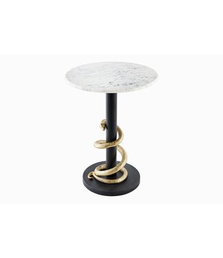 Invicta Interior Side table WILDLIFE SNAKE 50cm goud zwart wit marble - 44831