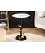 Invicta Interior Ronde bijzettafel WILDLIFE SNAKE 55cm Wit Marmer Goud Zwart Slang Sculptuur - 44831