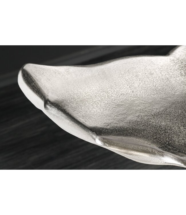 Invicta Interior Design Bijzettafel WILDLIFE Whale Fin 60cm zilver metaal handgemaakt - 44842